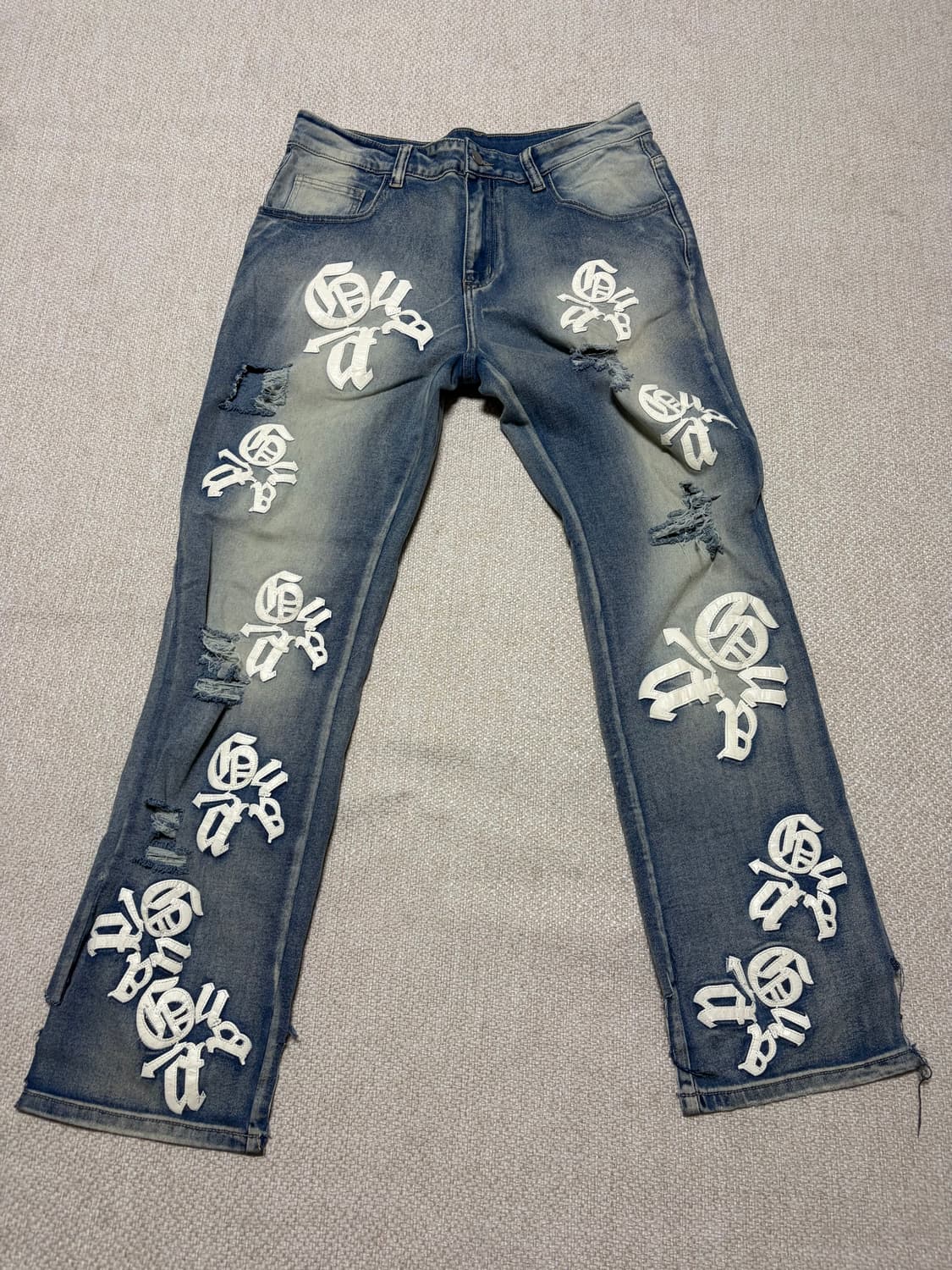 빈티지 패치 디테일 진 상품이미지1