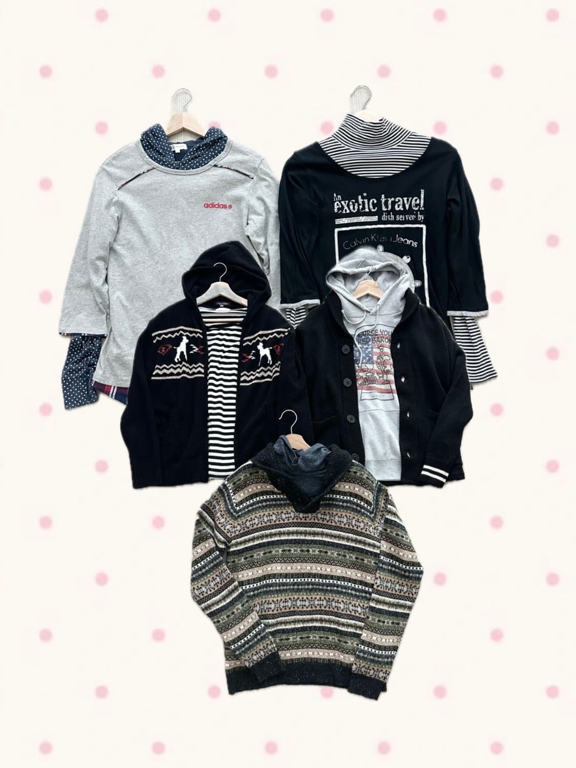 jpn 키치 러힙 웨스턴 괴짜 레이어드 상의세트 상품이미지1