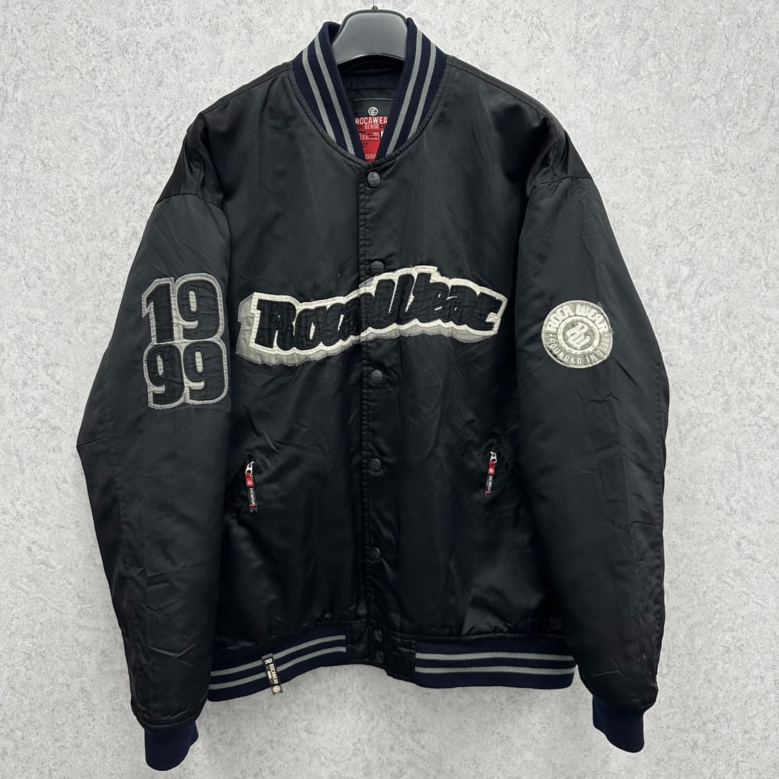 110 로카웨어 남자 오버핏 바시티 자켓 상품이미지1