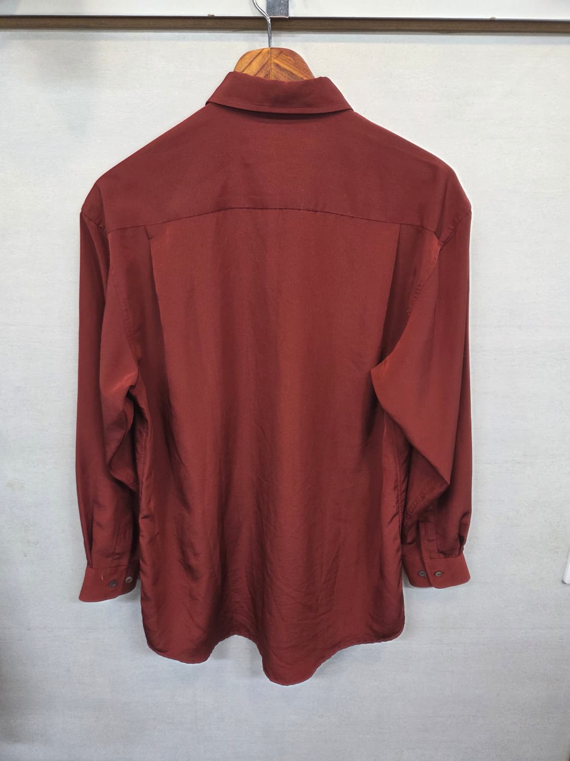 입생로랑 올드스쿨 빈티지 셔츠긴팔 버건디 m 상품이미지2