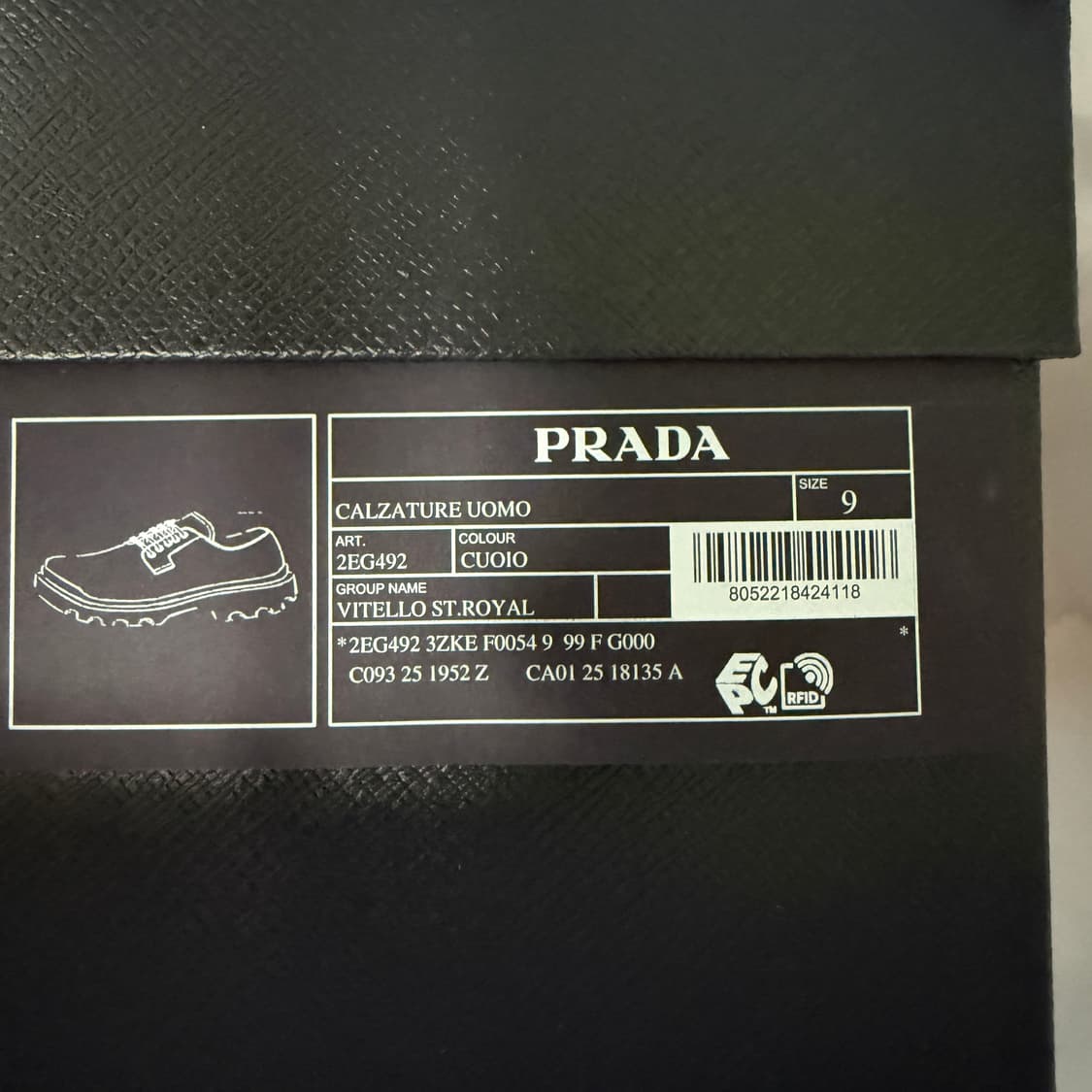 PRADA 프라다 더비 슈즈 구두 브라운 UK 9 상품이미지5