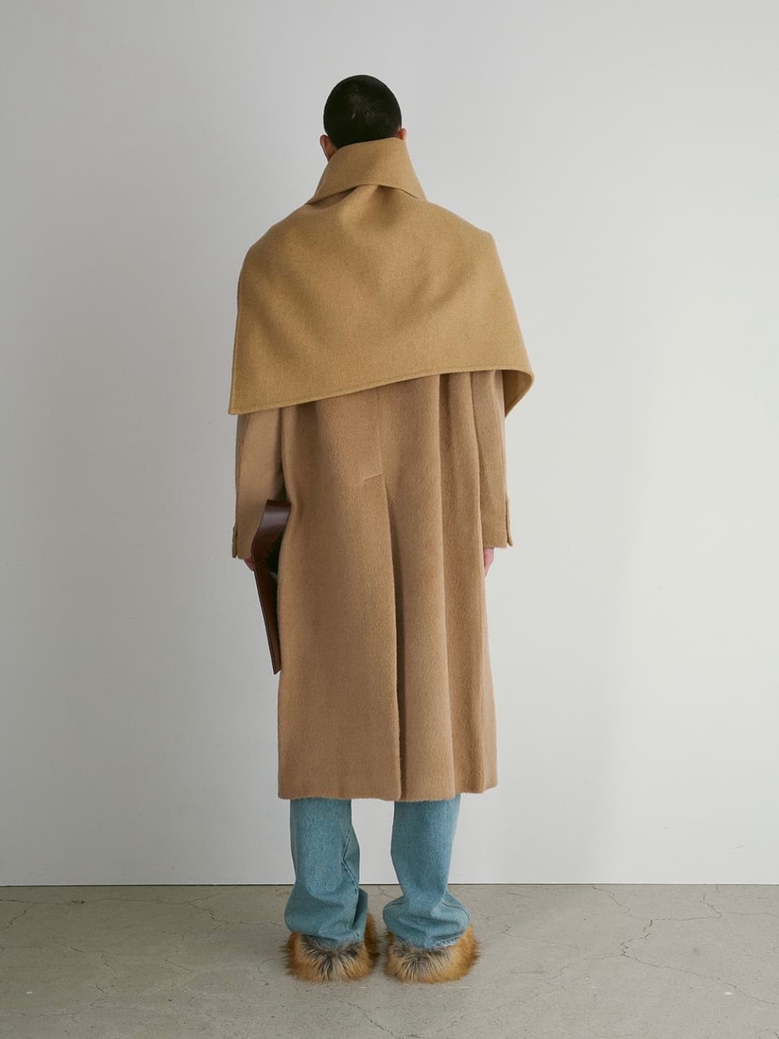 [L] 렉토 라마 울 블렌드 발마칸 코트 베이지 상품이미지8