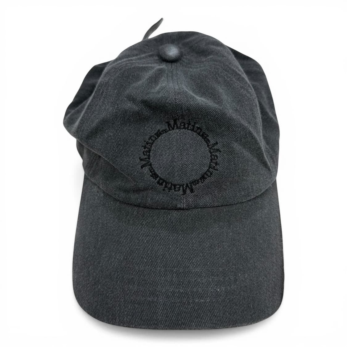 F) 마뗑킴 마카롱 로고 워시드 볼캡 차콜 상품이미지1