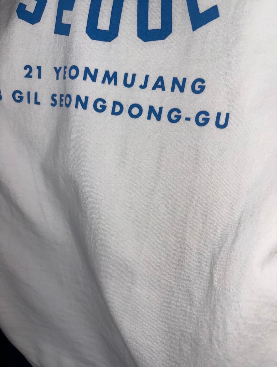 (반택가능)데우스 엑스 마키나 성수 롱슬리브 티셔츠 화이트 미드나잇 블루 상품이미지3