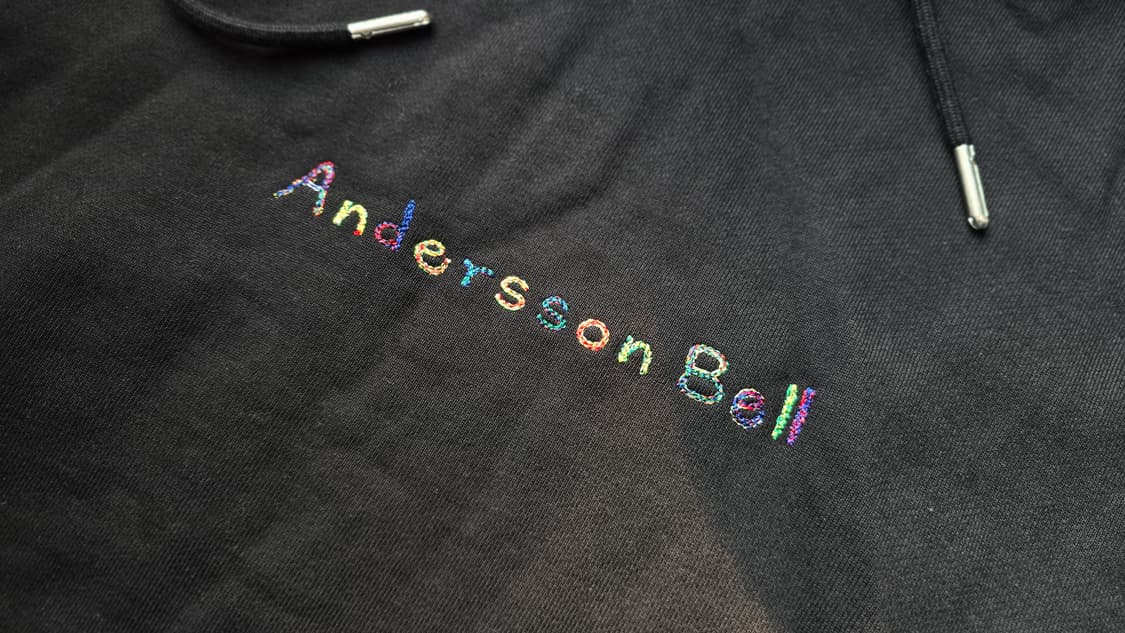 새상품) 앤더슨벨 레인보우 엠브로더리 후디  XL 판매 합니다. 상품이미지2