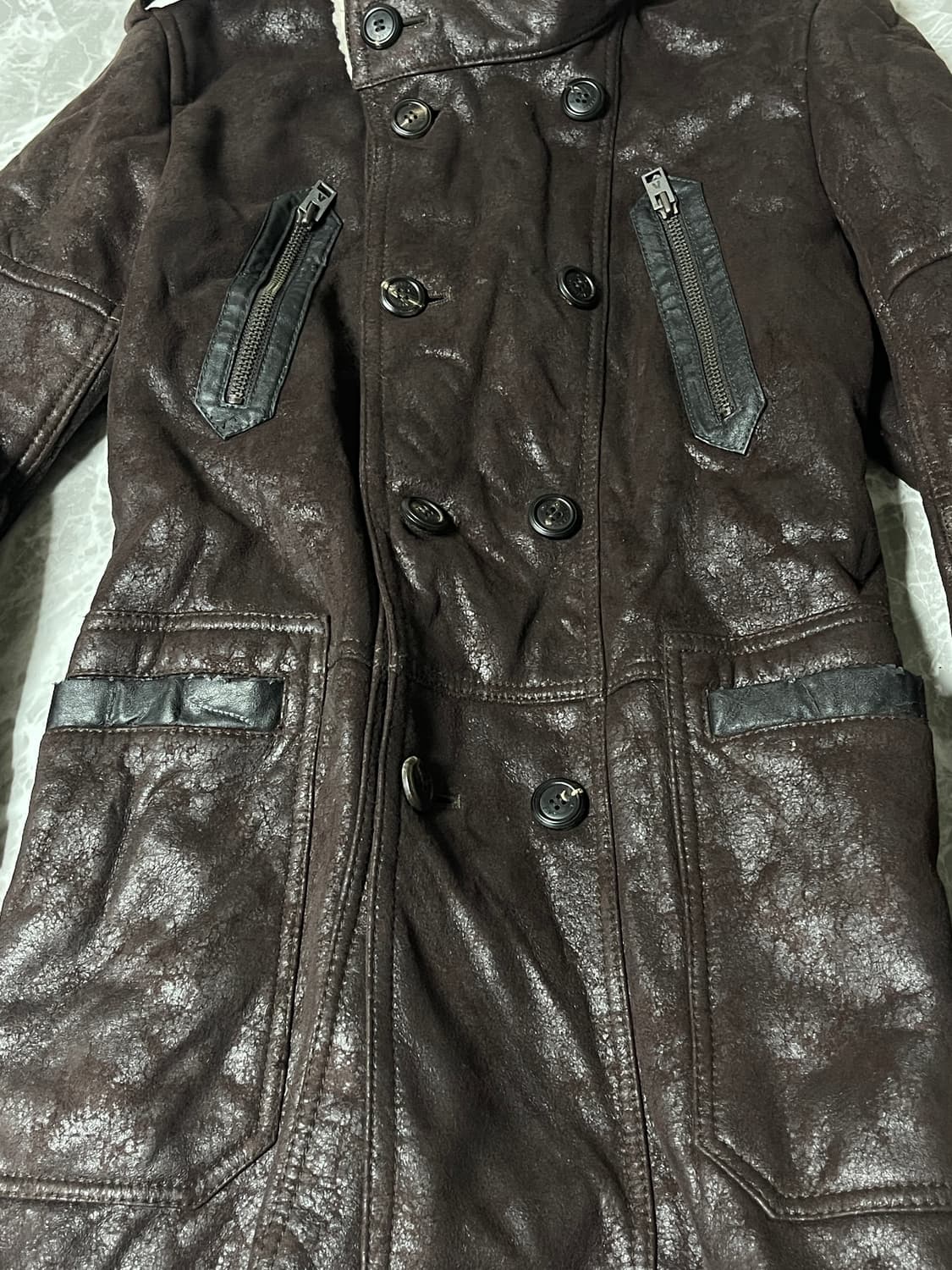 Fur leather coat 상품이미지4