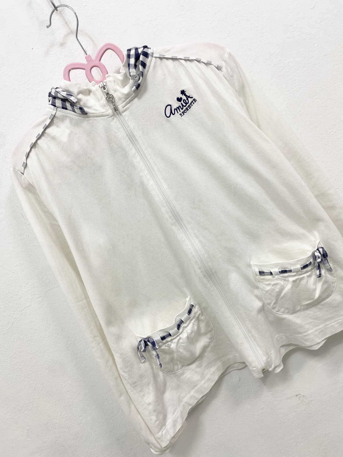 [POM PONETTE] 폼포넷 체크 리본 후드집업 상품이미지5