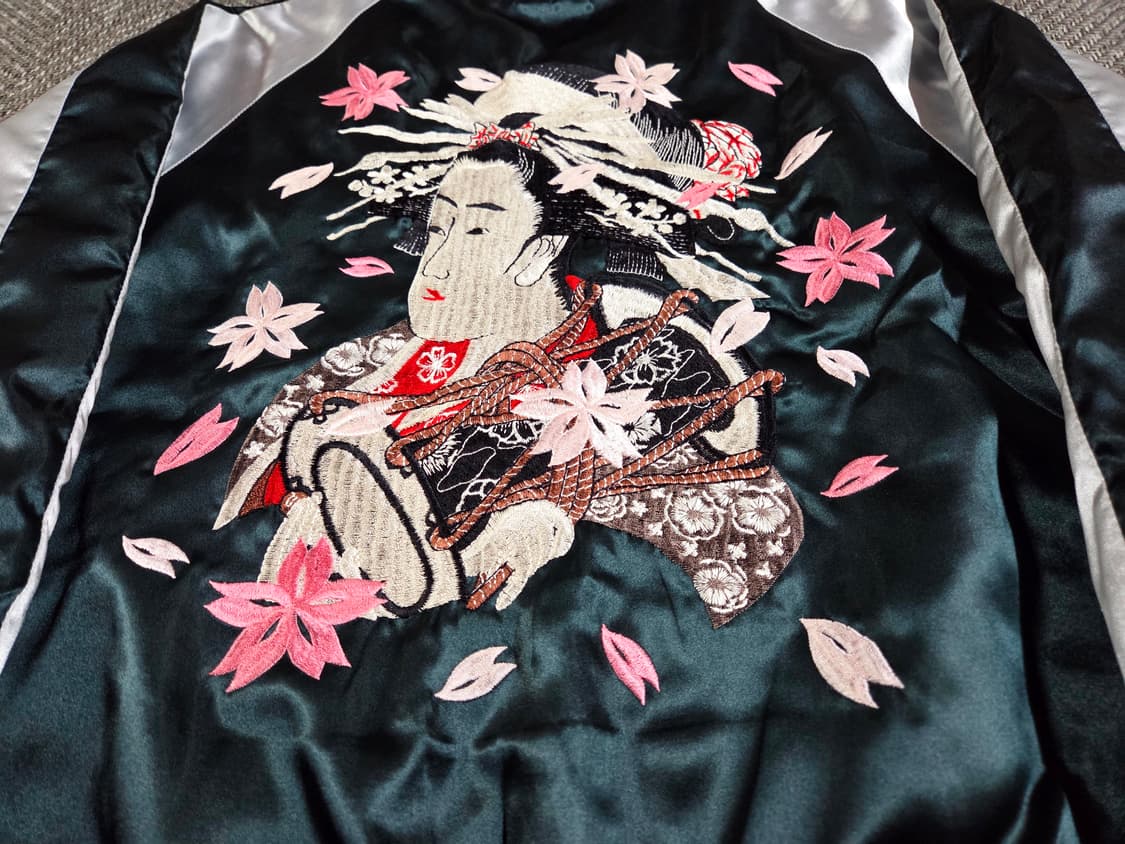 호시히메 게이샤 자수 딥 그린 스카잔 상품이미지4