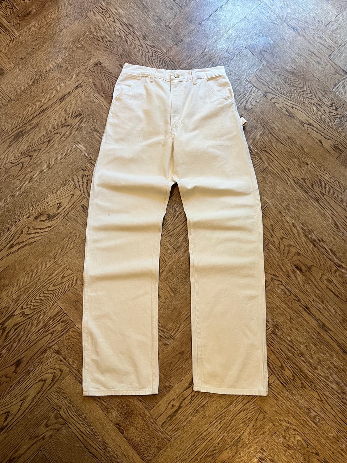 [32]90's 칼하트 Made in USA 에크루 카펜터 워크 팬츠 상품이미지2