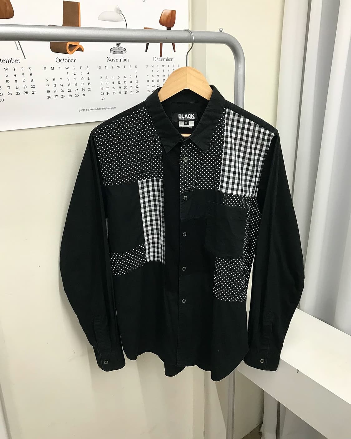 꼼데가르송 블랙 패치워크 셔츠 상품이미지1