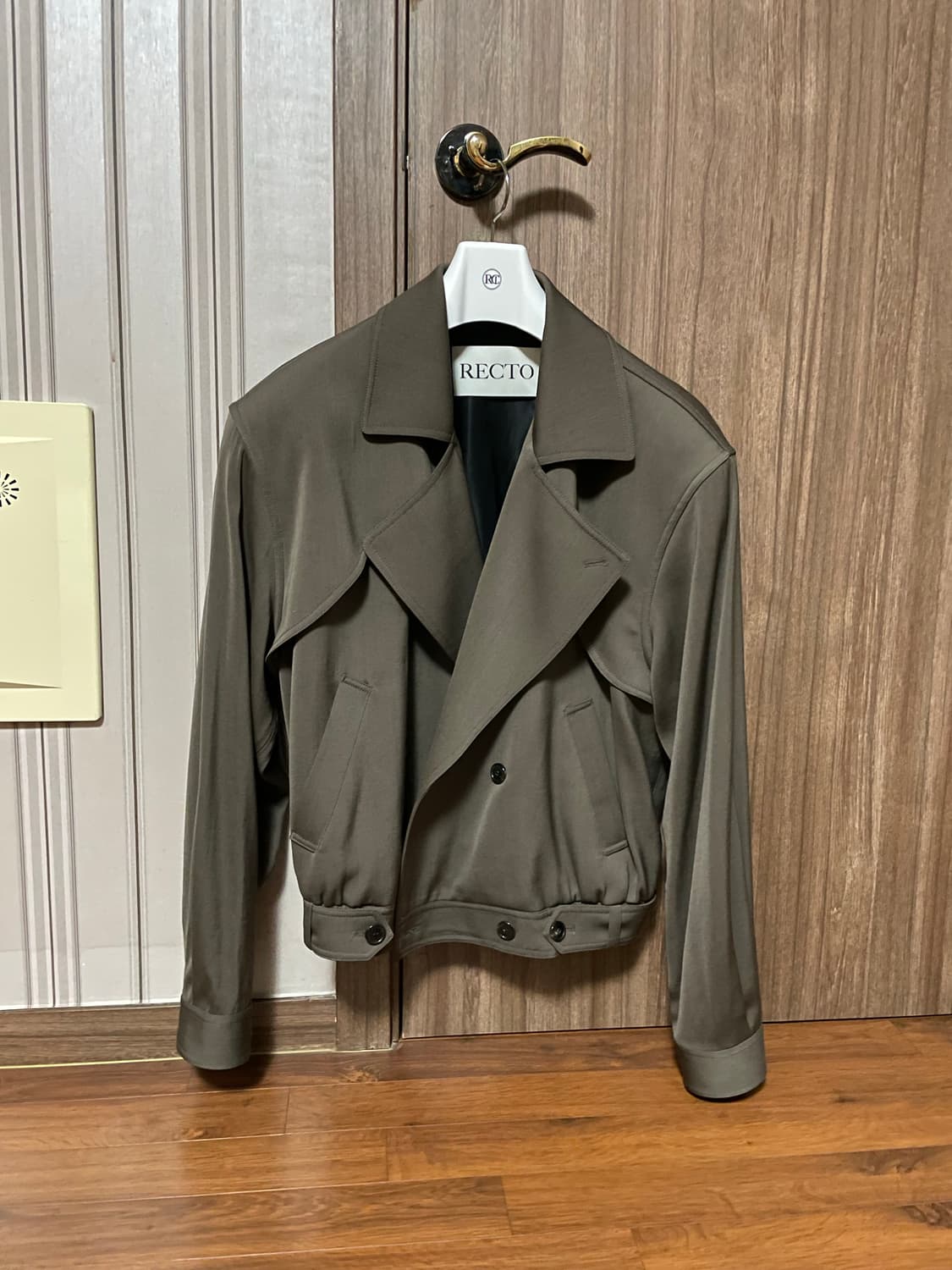 렉토 트렌치 디테일 울 점퍼 상품이미지1