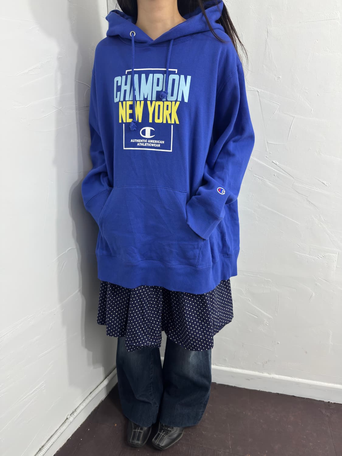 champion newyork printing hoodie 상품이미지3