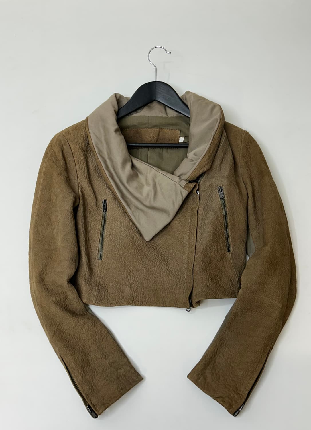 VTG 양가죽 투웨이 하이넥 크롭 라이더 자켓 상품이미지3