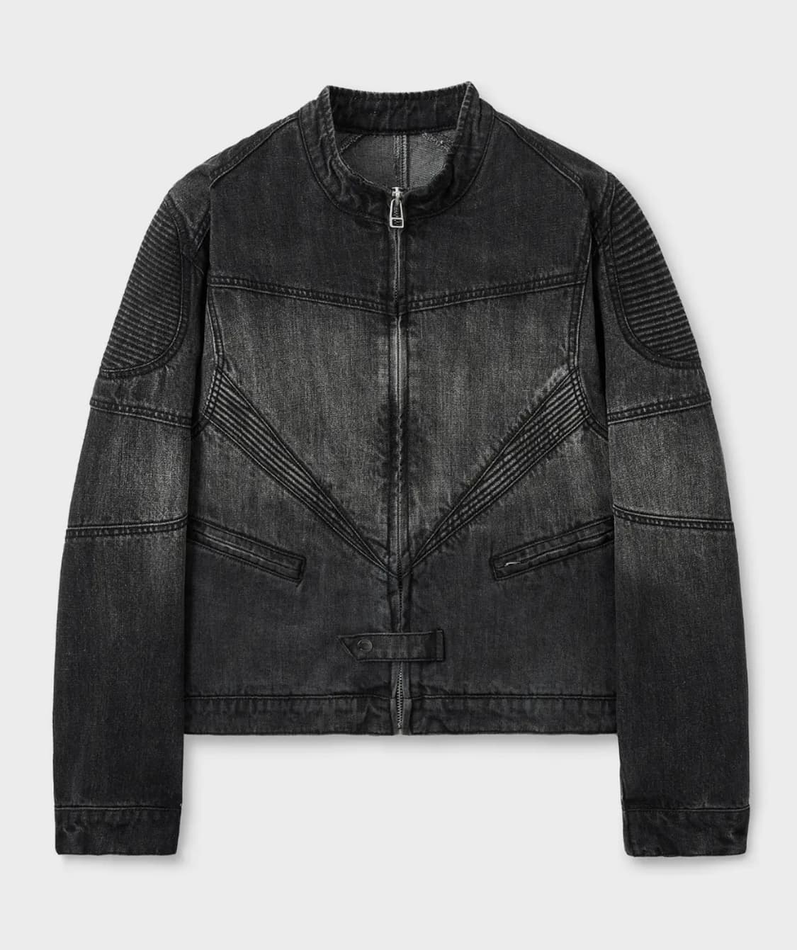 미나브 바이커 데님 자켓 - 블랙 XL 상품이미지1