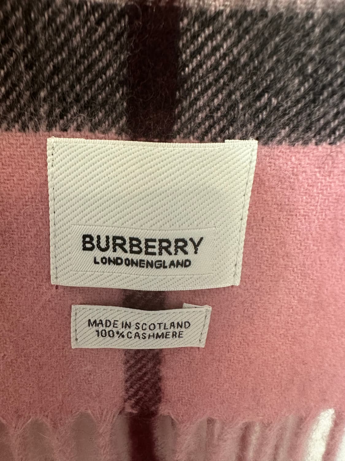버버리 핑크 체크 캐시미어 머플러 상품이미지5