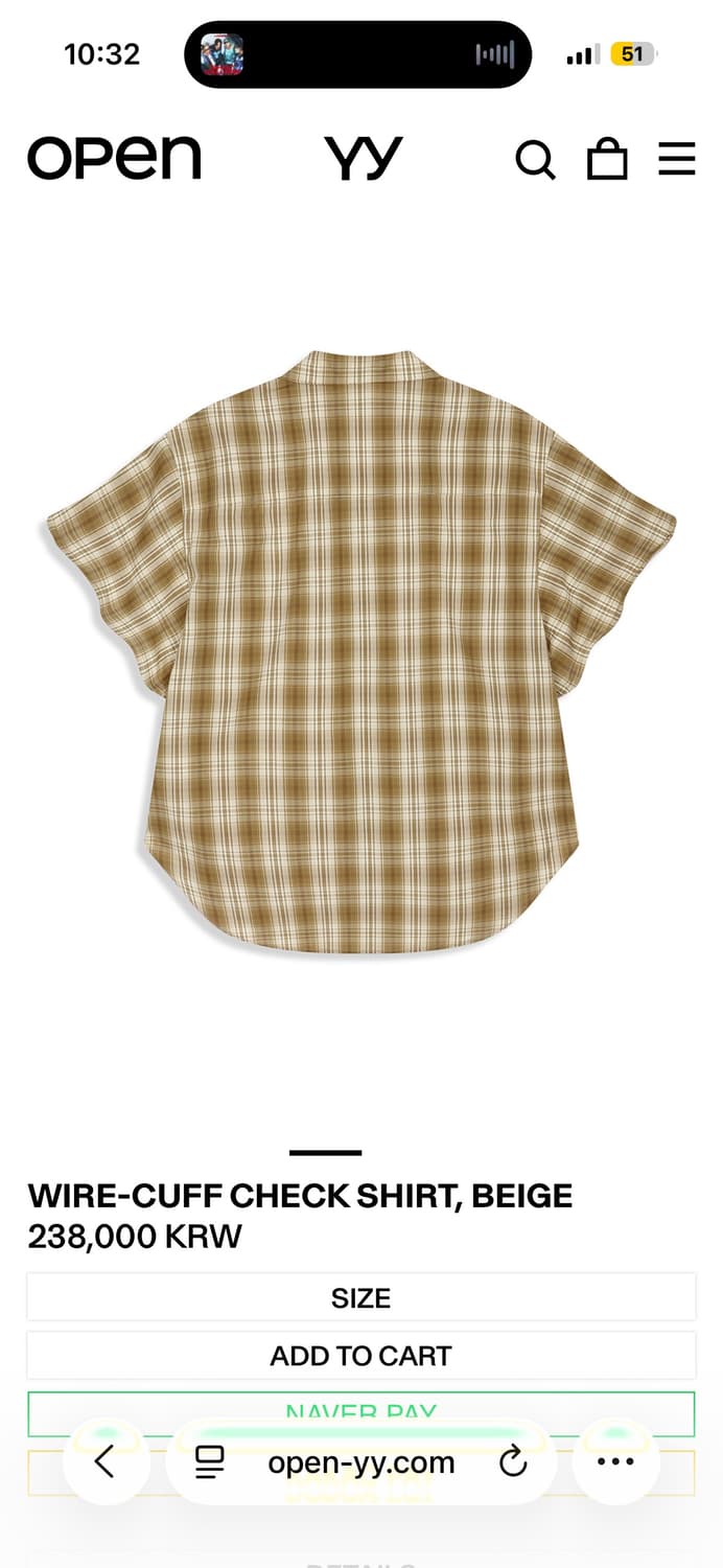 오픈yy 와이어 체크셔츠 브라운 상품이미지1