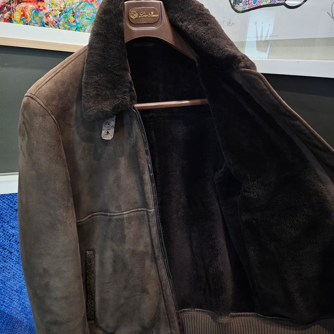 로로피아나 리얼 크록 풀 시어링 스웨이드 무스탕 상품이미지7