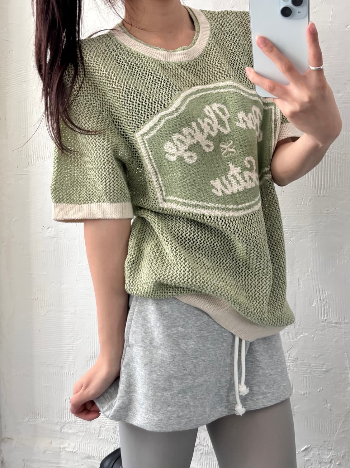 Satur 세터 본보야지 아트로고 크루넥 하프니트 상품이미지7