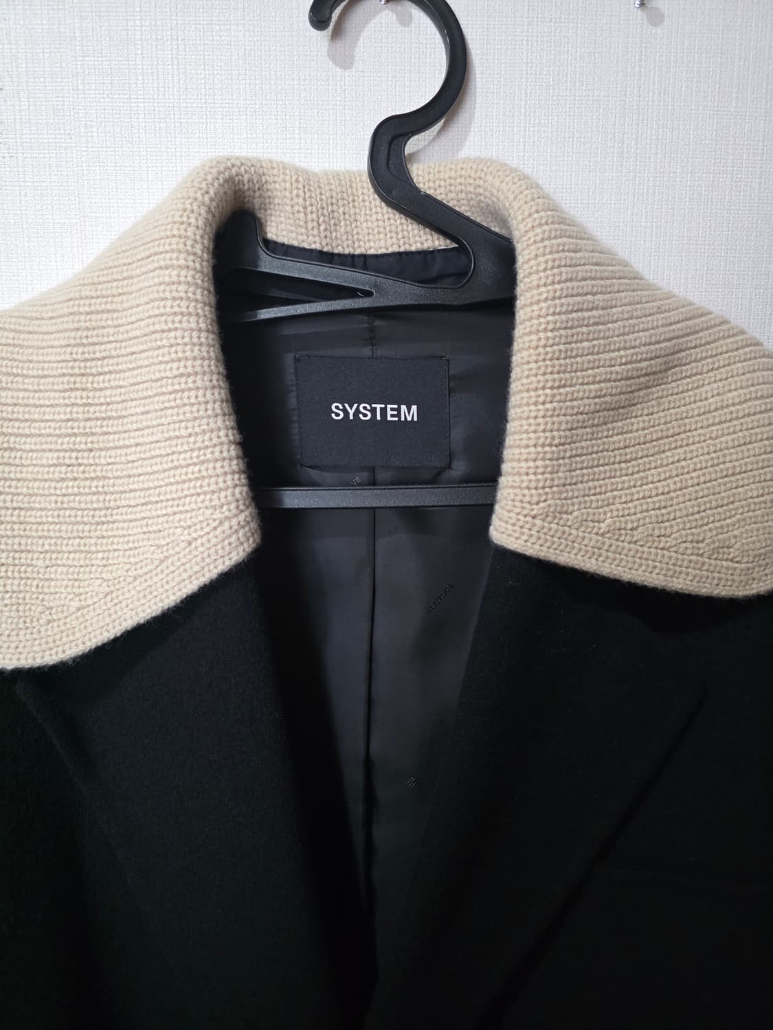 시스템 캐시미어 블랙 코트 상품이미지2