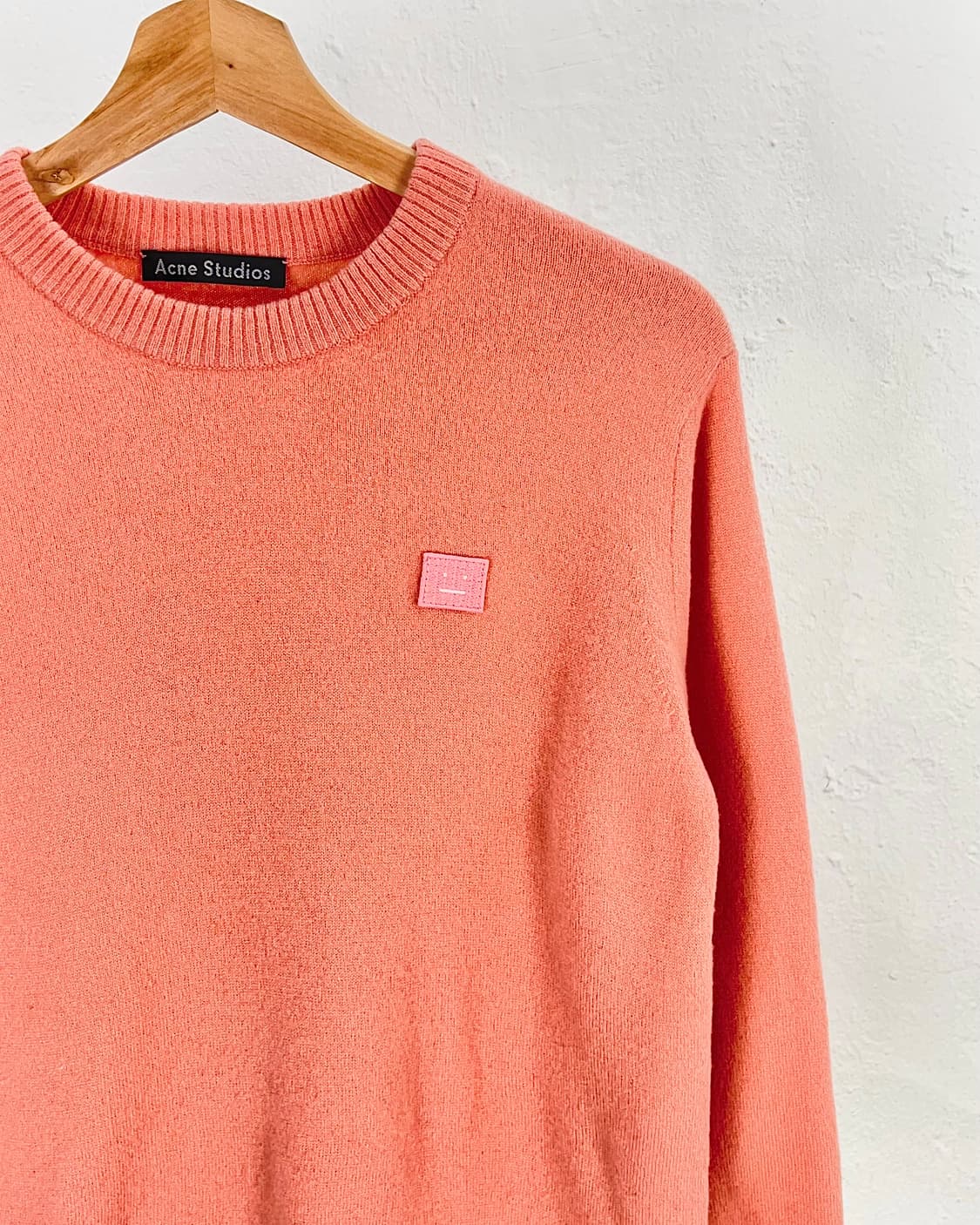 아크네 블러쉬 핑크 날론 페이스 울 니트 스웨터 상품이미지3