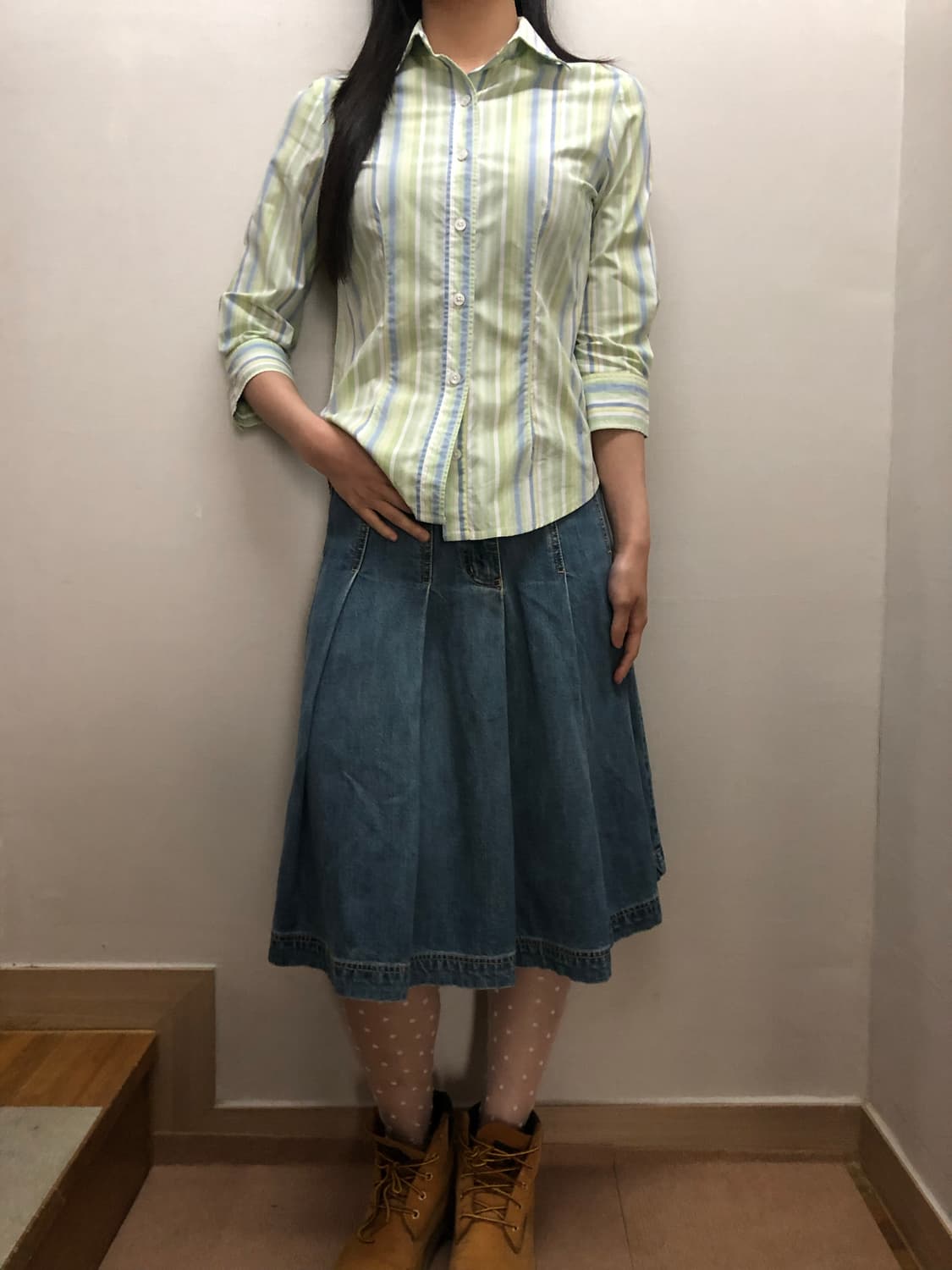 빈티지 갭 그린 체크 셔츠 상품이미지6