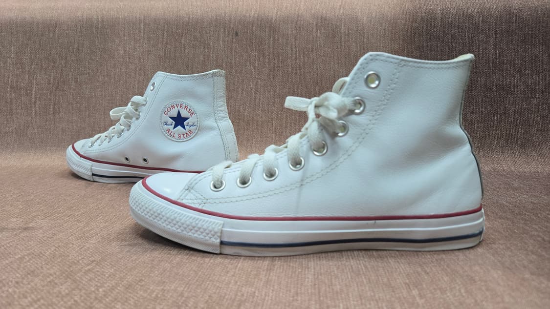 컨버스 250mm- 올스타 레더 하이 화이트 상품이미지4