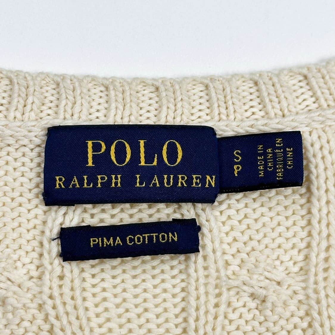 폴로 랄프로렌 클래식 피마코튼 케이블니트 아이보리 여성S 상품이미지5