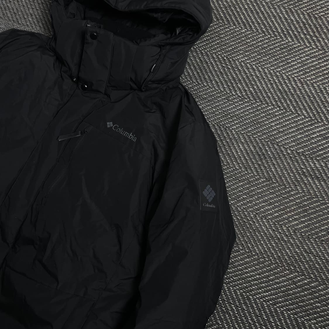 컬럼비아 패치로고 덕다운 롱패딩 블랙y 4602 상품이미지5