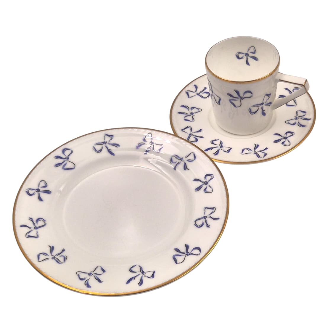 90s 입생로랑 블루 리본 찻잔&접시 1세트 상품이미지2