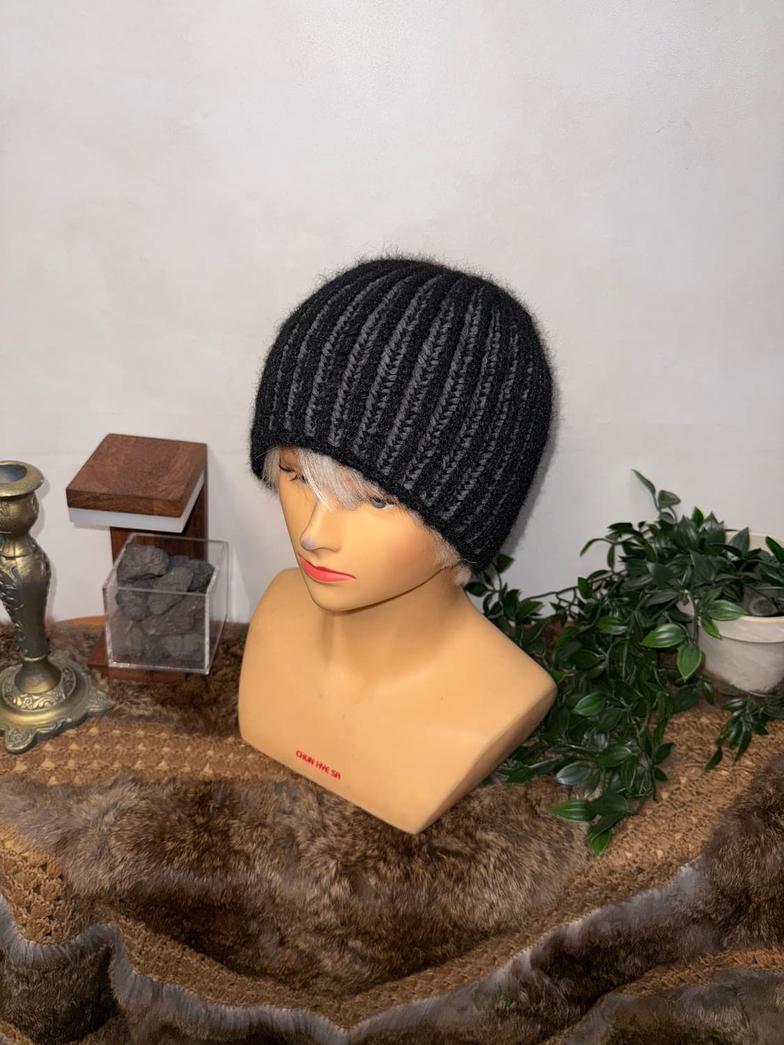 Black & gray stripe knit beanie 상품이미지2