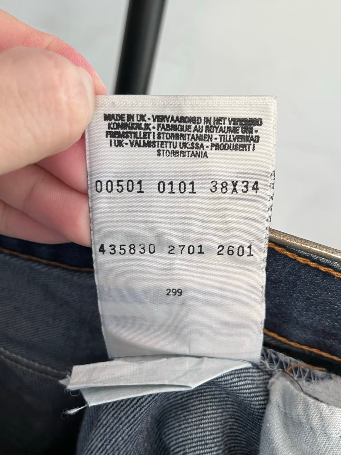 [유럽산/UK] 리바이스 오리지널 501 진청 데님 팬츠 (Levi's  상품이미지2