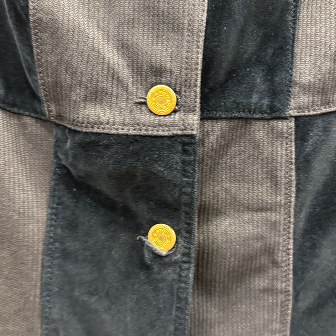 모스키노 진스 셔츠 미니 원피스 골든버튼 벨벳배색 디테일 슬림핏 블랙 상품이미지6