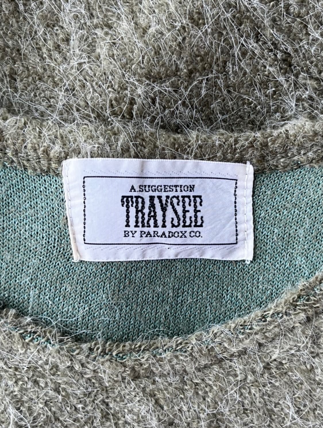 TRAYSEE 카키 부클 니트 롱 원피스 상품이미지5