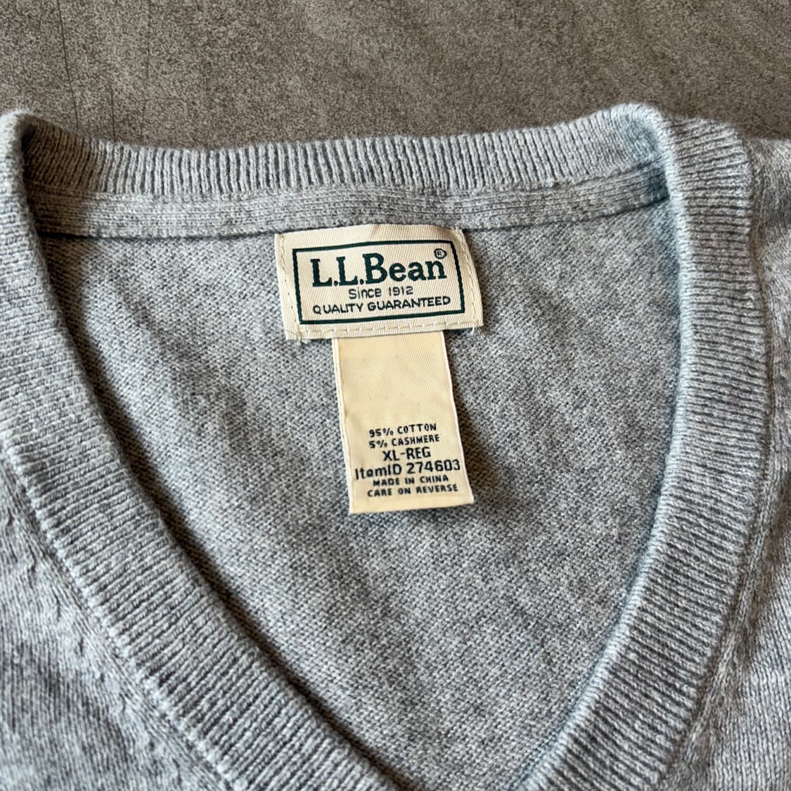 L.L.bean 정품 엘엘빈 그레이 코튼 니트 상품이미지5