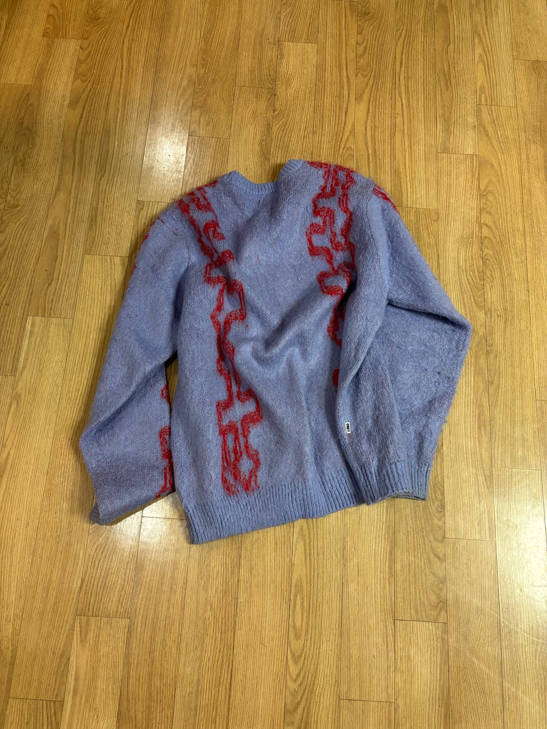 Mens Knitted Temple Cardigan Violet 상품이미지3