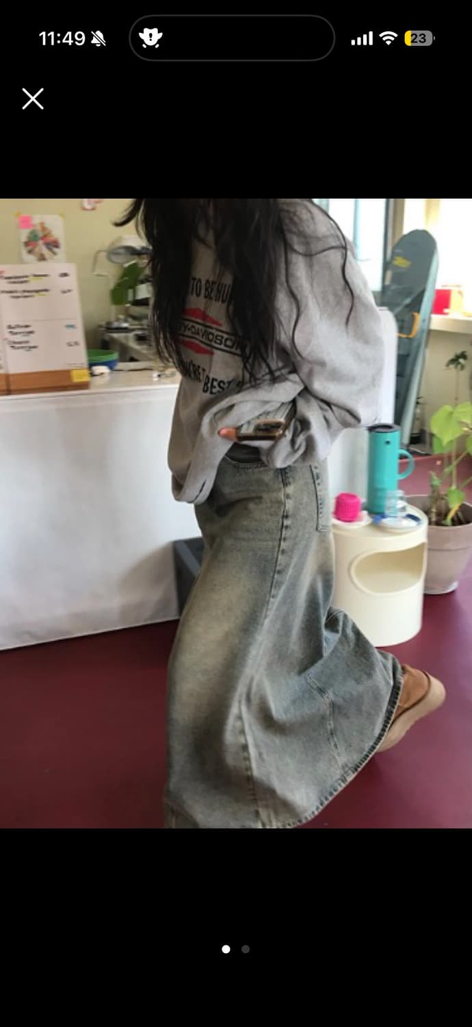 어반룸 데님 롱 스커트 상품이미지1