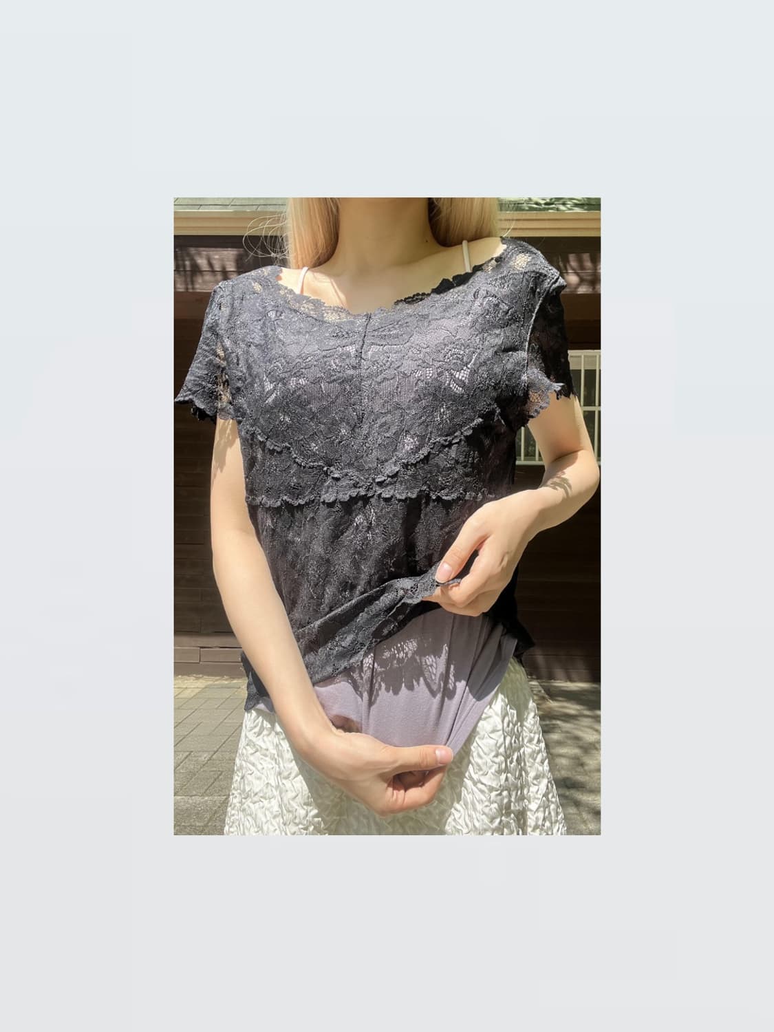 Black Lace Top 블랙 레이스탑 상품이미지3