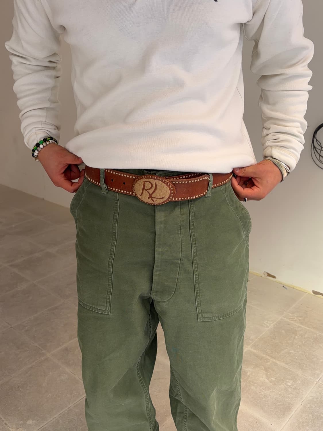 Ralph Lauren buckle stitch leather belt 상품이미지1