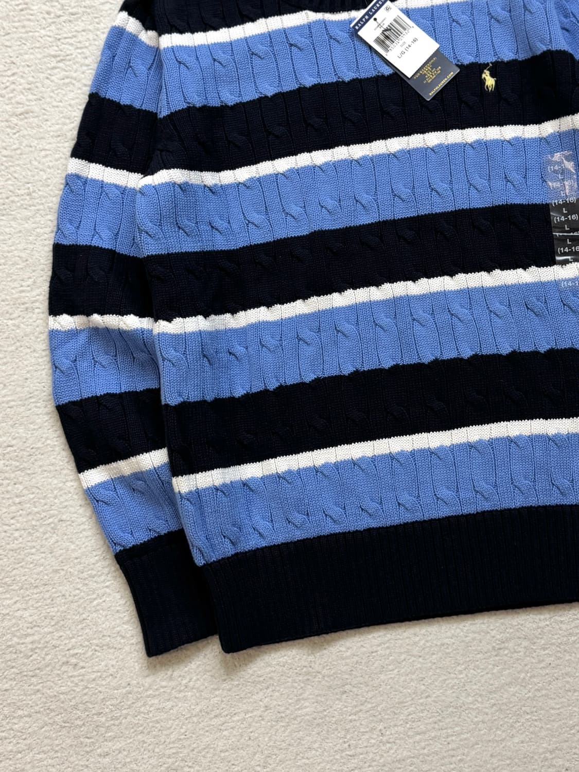 QR 폴로 단가라 케이블 니트 상품이미지3