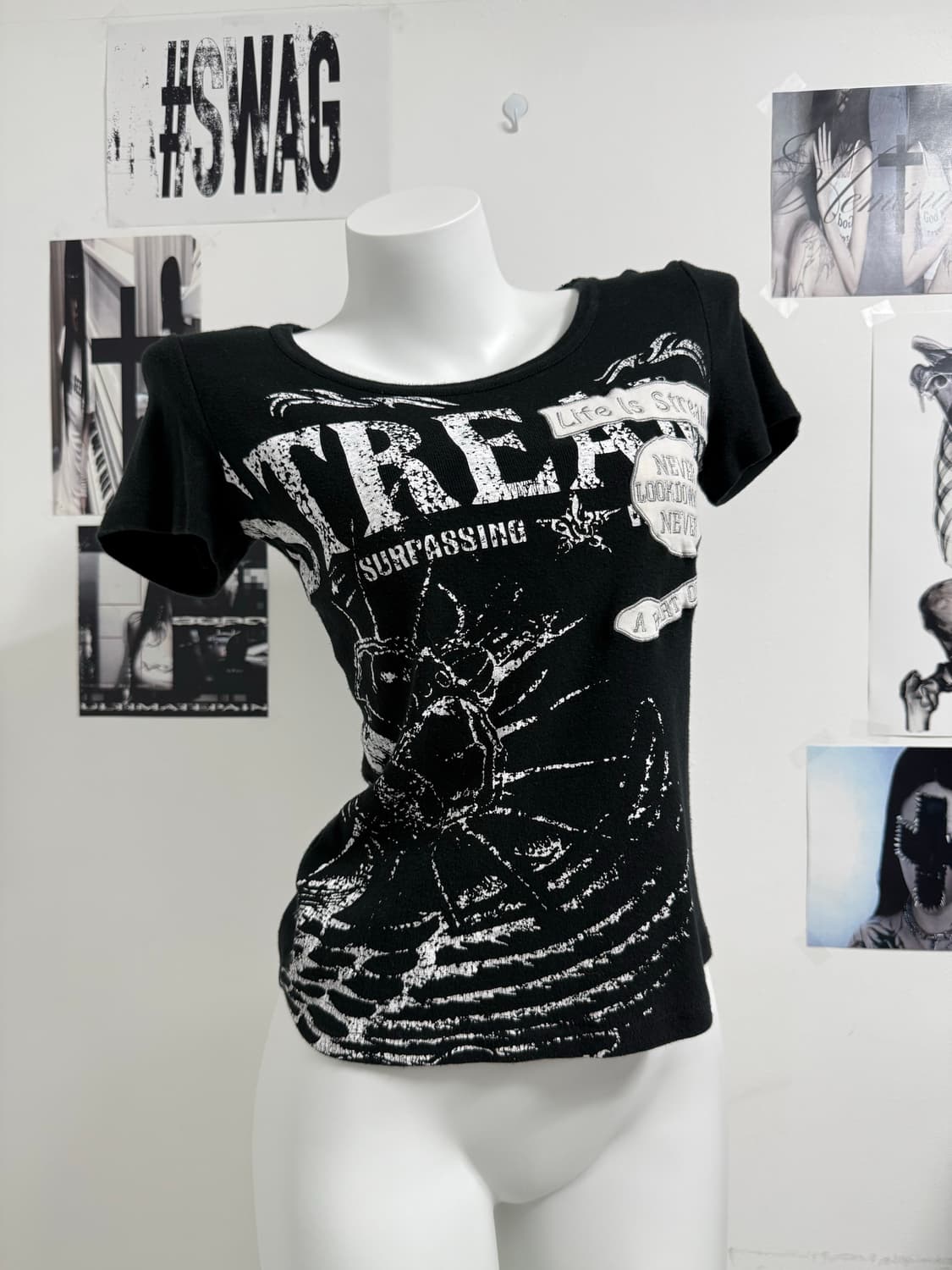 00s punk mood printing halfsleeve  상품이미지2