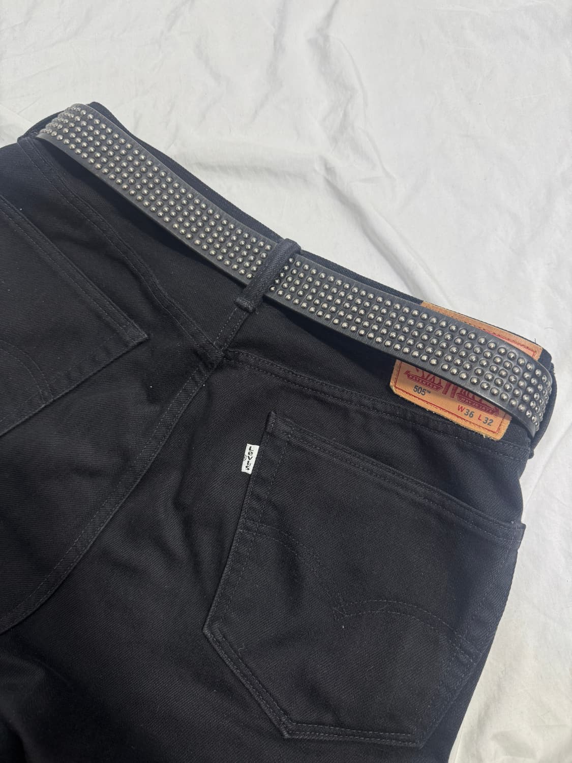 빈티지 볼스터드 레더 벨트 상품이미지2