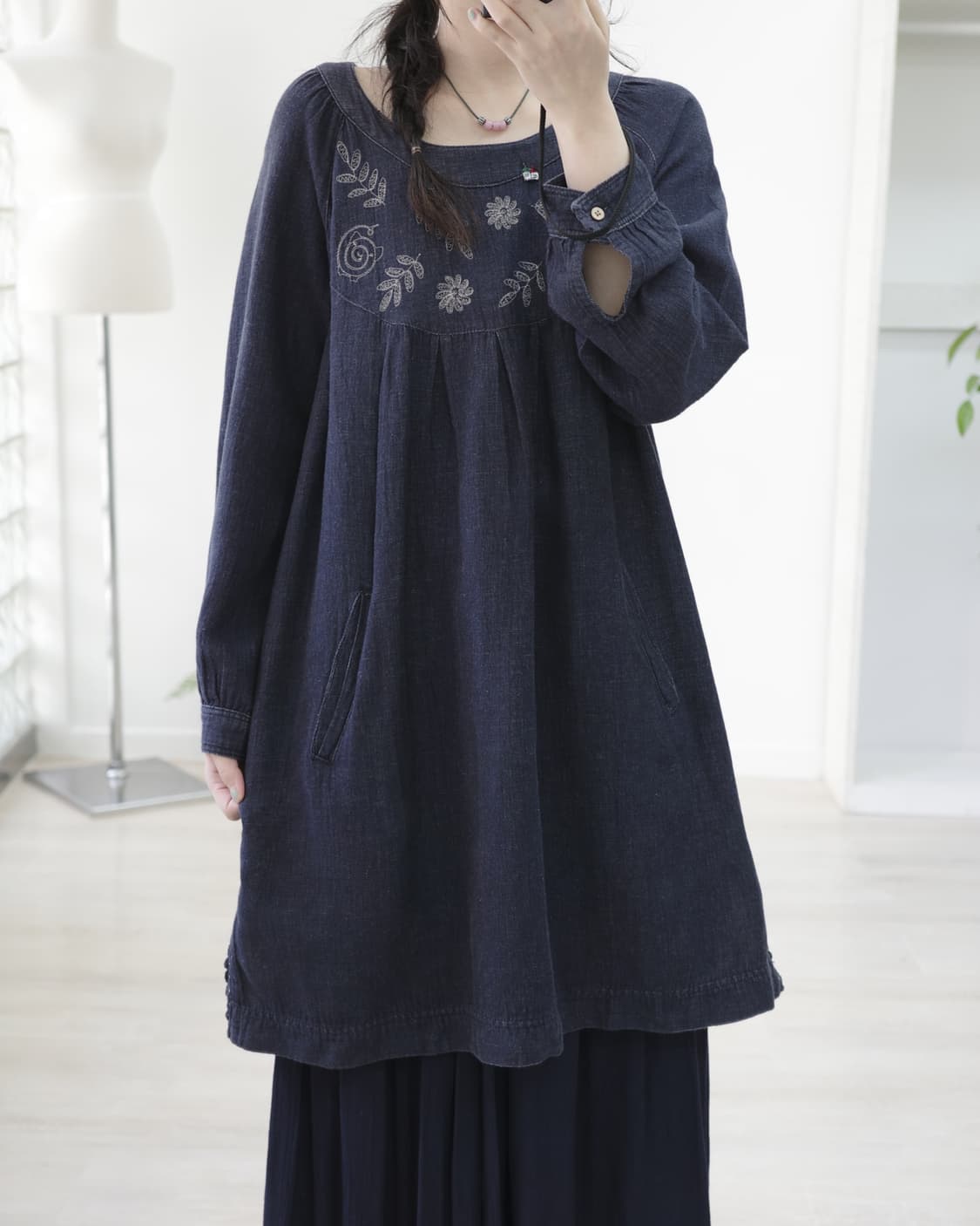 Drug store denim one-piece 상품이미지2