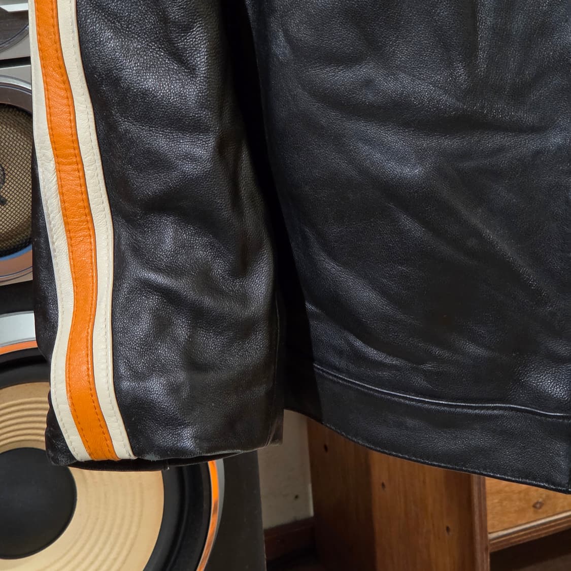 빈티지 사이드 라인 레이싱 무드 양가죽 자켓 상품이미지5