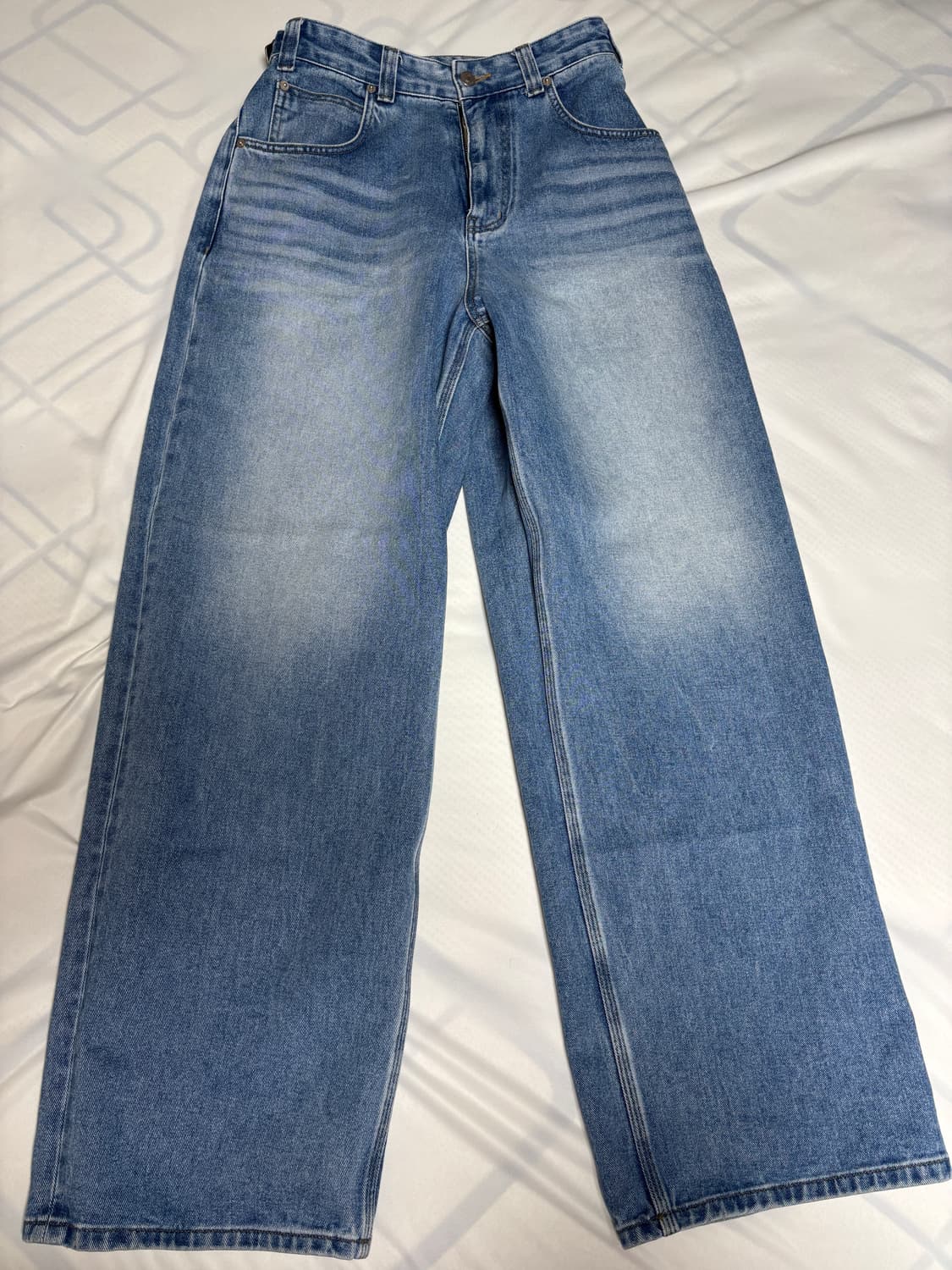 노운 와이드 데님 미드블루 상품이미지3