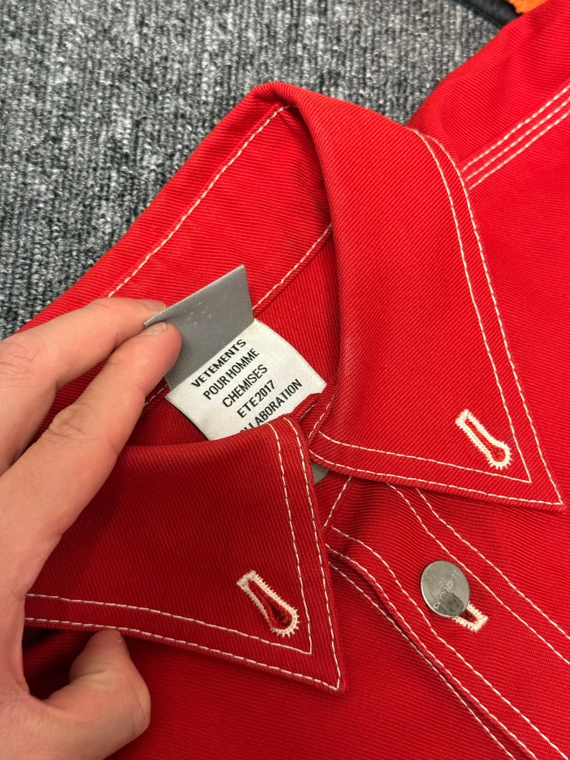 [S] 베트멍 X 칼하트 17SS 워크셔츠 자켓 레드 상품이미지4