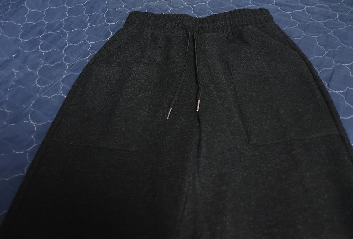 ALMATTI 모직 겨울 밴딩 팬츠 블랙 (28) 상품이미지2