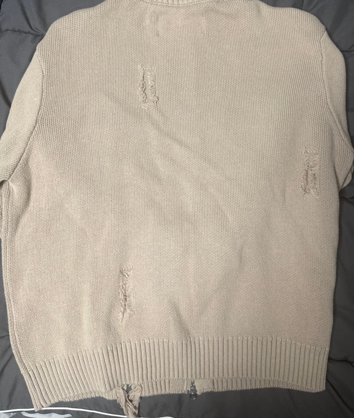 ( 1회 착용 L ) 더바이닐하우스 그런지 집업 가디건 베이지 상품이미지2