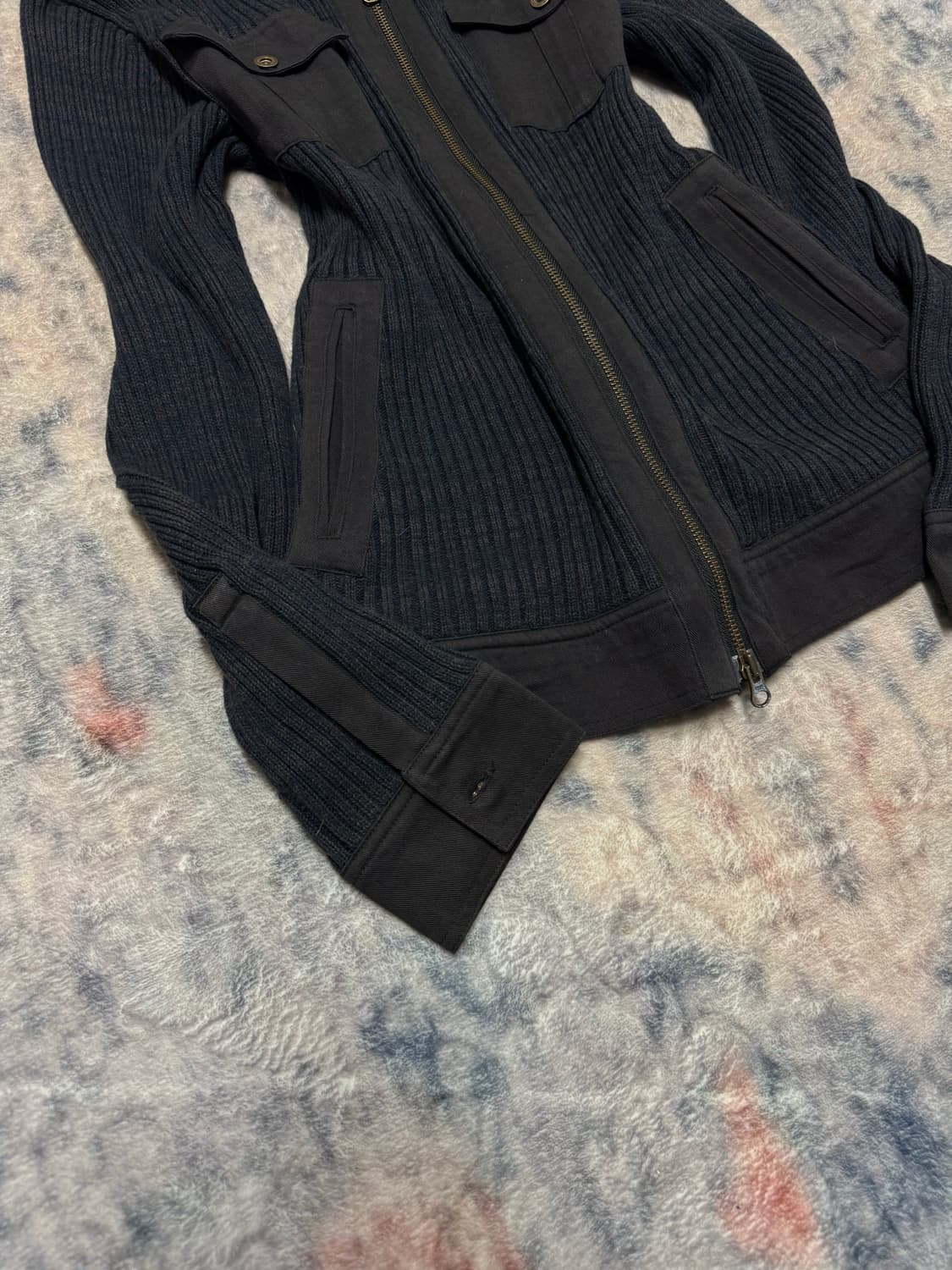 Spinash trimming fur knit zip up 상품이미지4