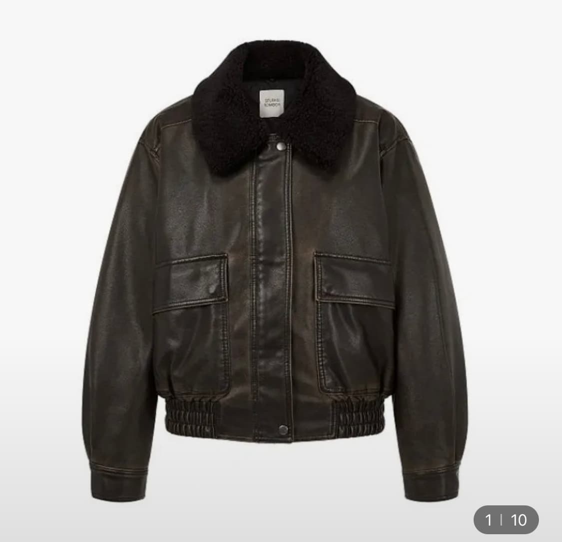 톰보이 페이크 레더 블루종 상품이미지1