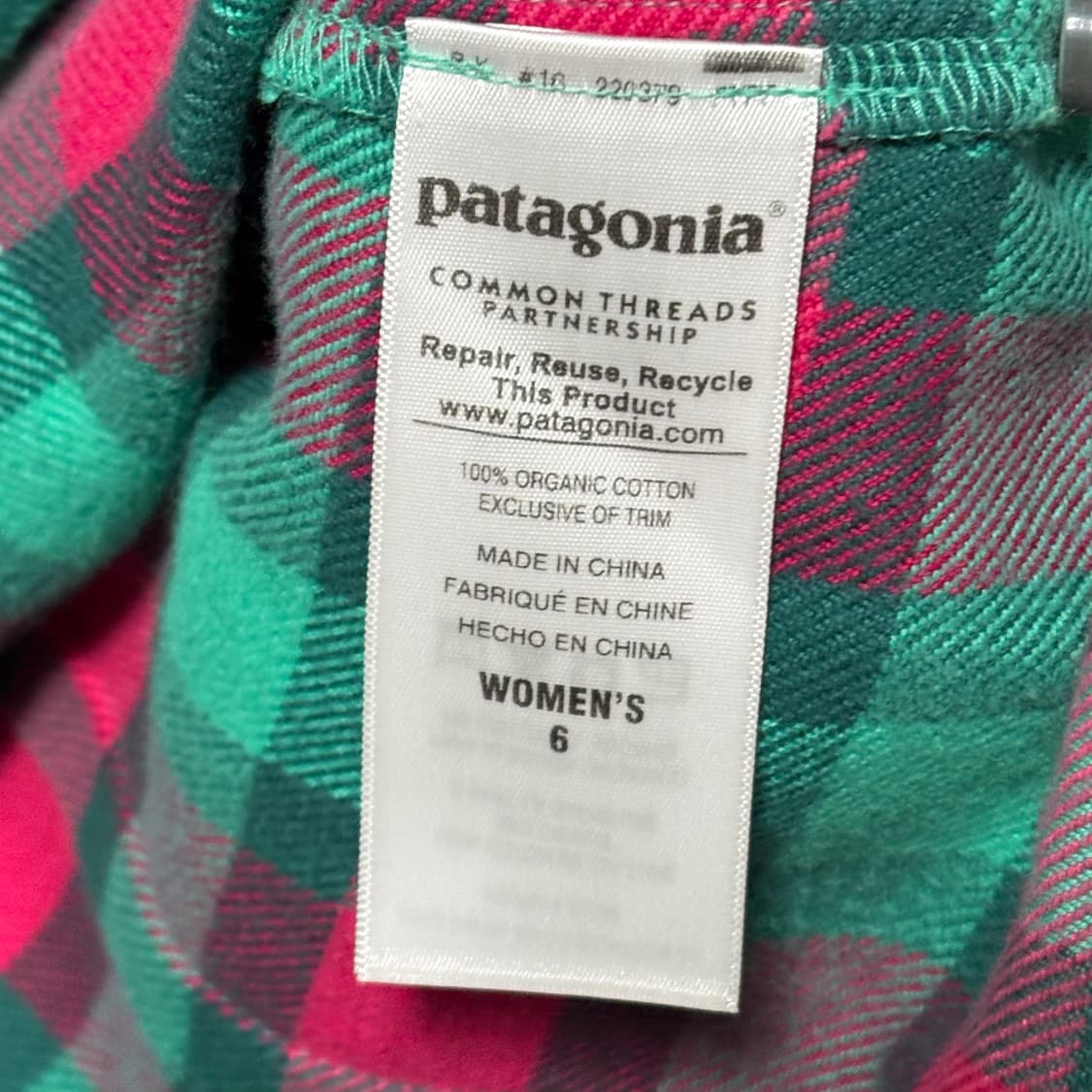 Patagonia 여성 민트 핑크 체크셔츠 상품이미지4